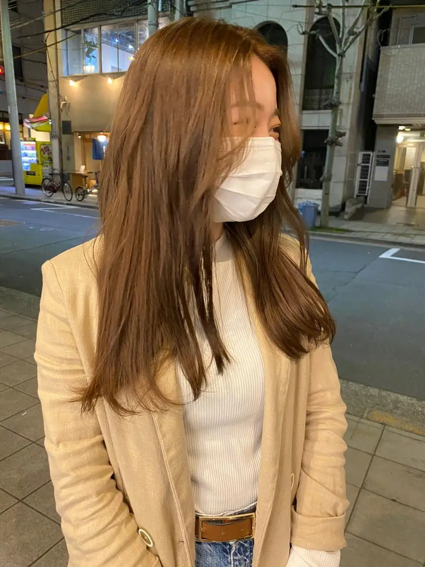 ロング カラー ヘアアレンジ ヘアカラー トリートメント 韓国好き🇰🇷 美容師MIKUのヘアスタイル