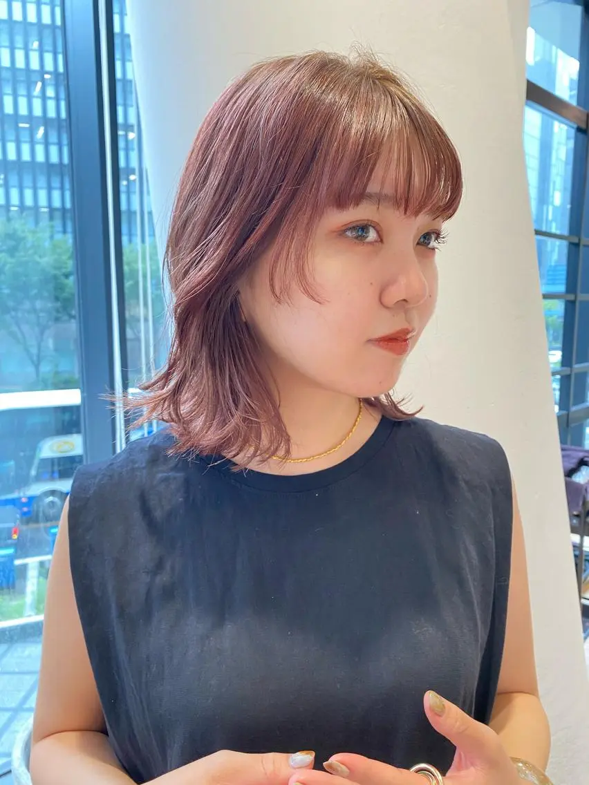 カラー ベージュカラー ブラウンカラー ピンクカラー ピンクベージュ 増井 彩乃のヘアスタイル