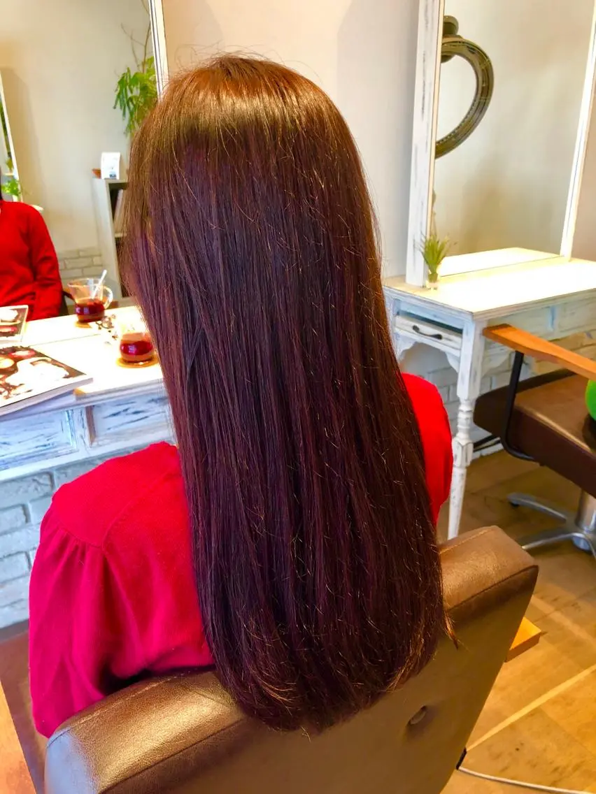 ロング カラー カシス ピンクカラー トリートメント BANDE 水崎 悟のヘアスタイル