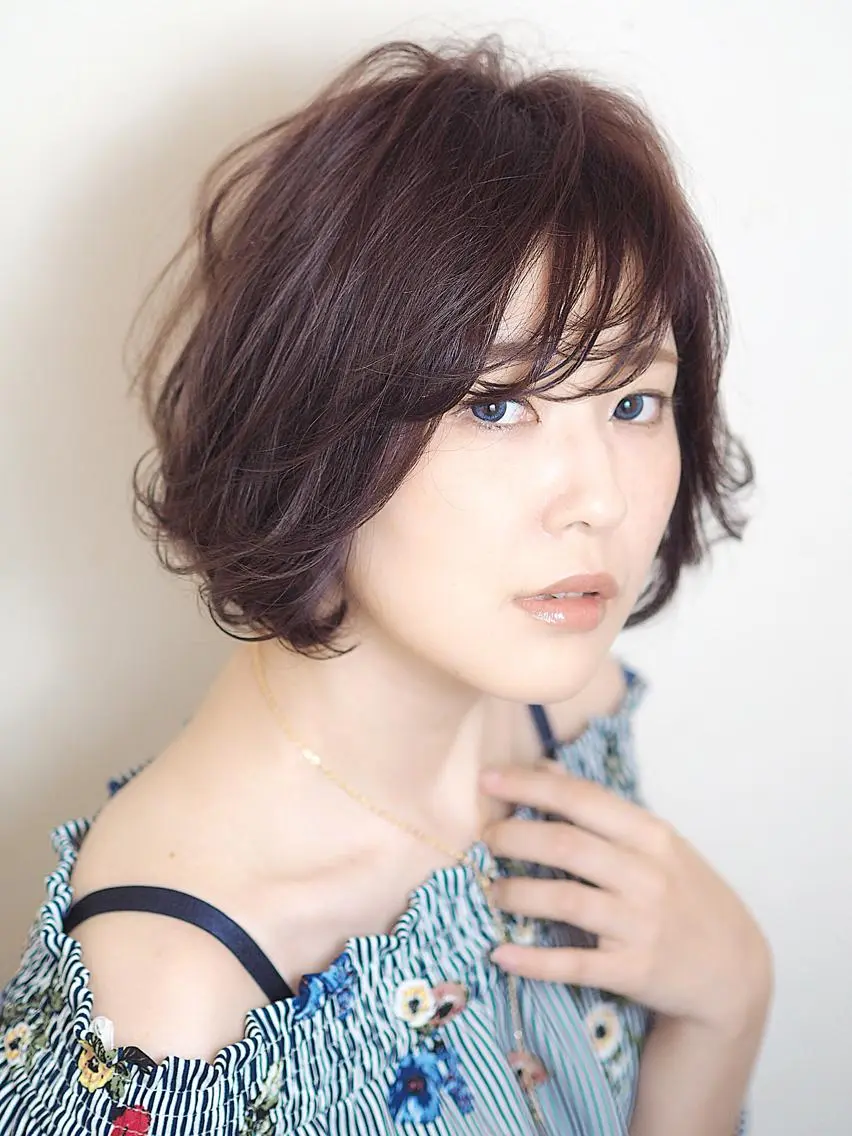 ショート カラー パーマ ボブ 坂本 直樹のヘアスタイル