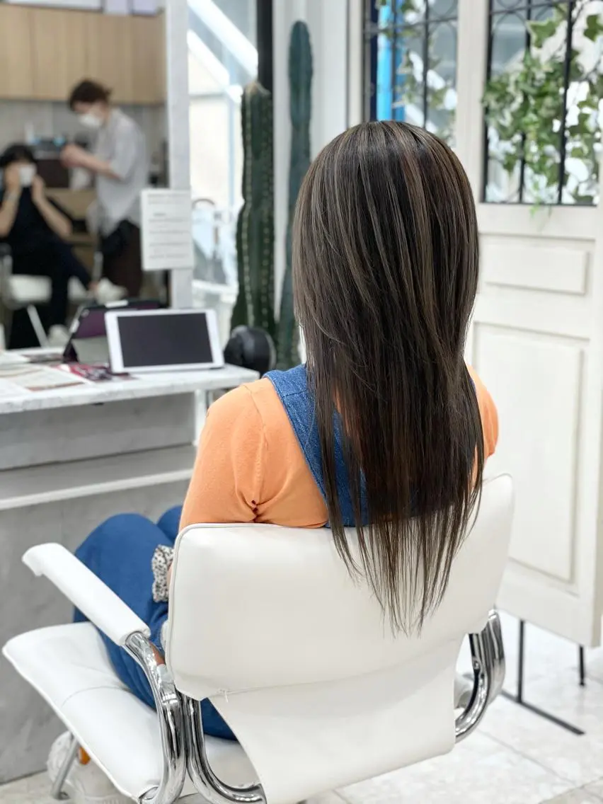 ロング カラー バレイヤージュ ハイライトカラー ハイライト レイヤーカット ショート特化 💐川崎希💐のヘアスタイル
