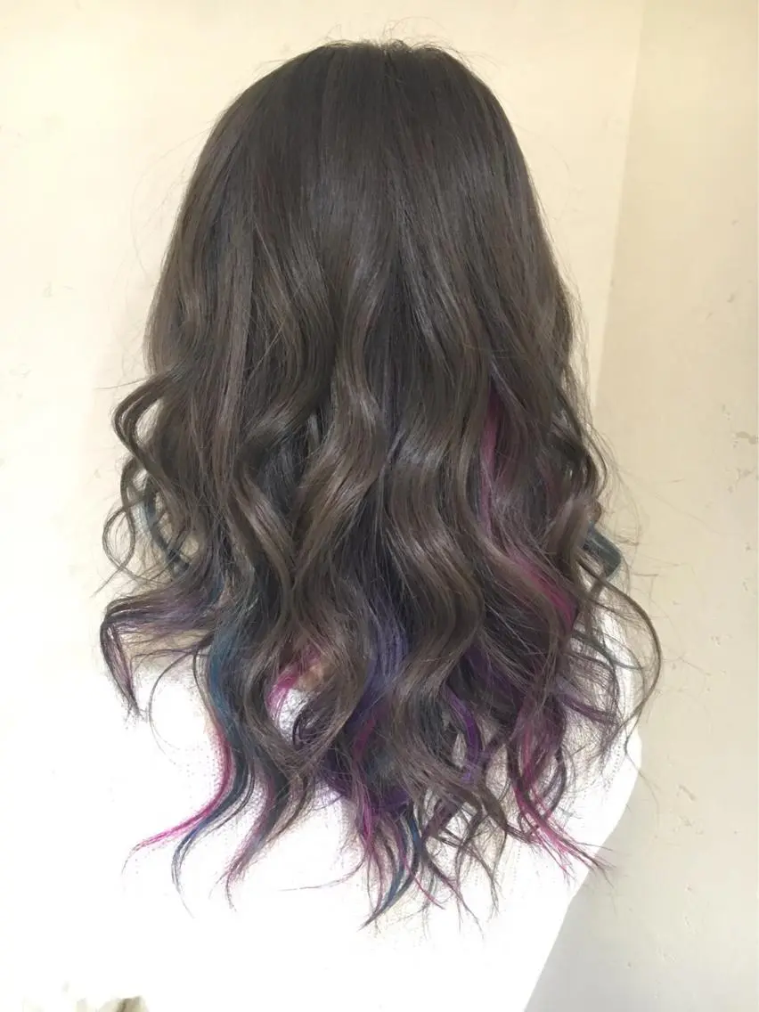 ミディアム セミロング ロング カラー ダブルカラー メッシュ filo   渋谷 Gishiのヘアスタイル
