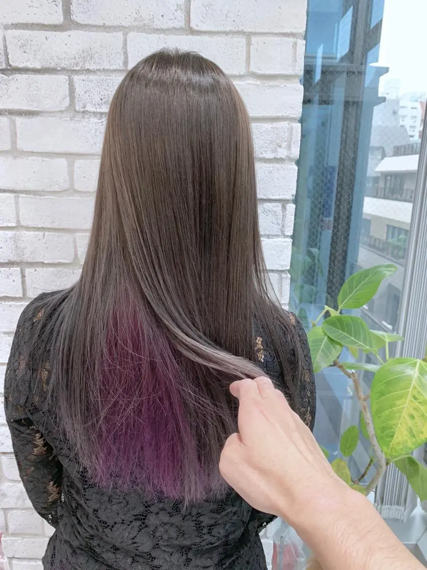 ロング カラー パーマ ヘアアレンジ バイオレットカラー ヘアカラー トリートメント 縮毛矯正/美髪 髪質改善/石田幸輔のヘアスタイル