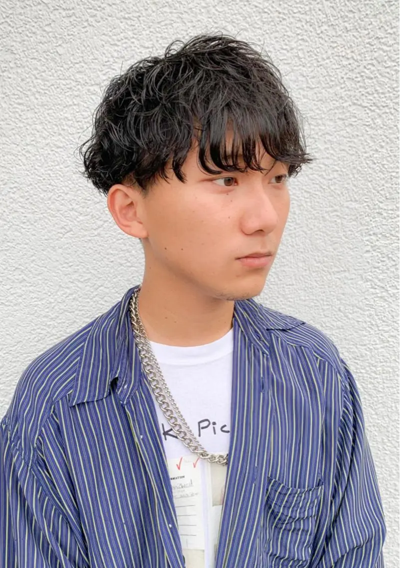 ショート パーマ ヘアアレンジ メンズ マッシュ メンズパーマ ツイストスパイラルパーマ 波巻きパーマ スパイラルパーマ メンズパーマ職人 加藤 弘貴のヘアスタイル