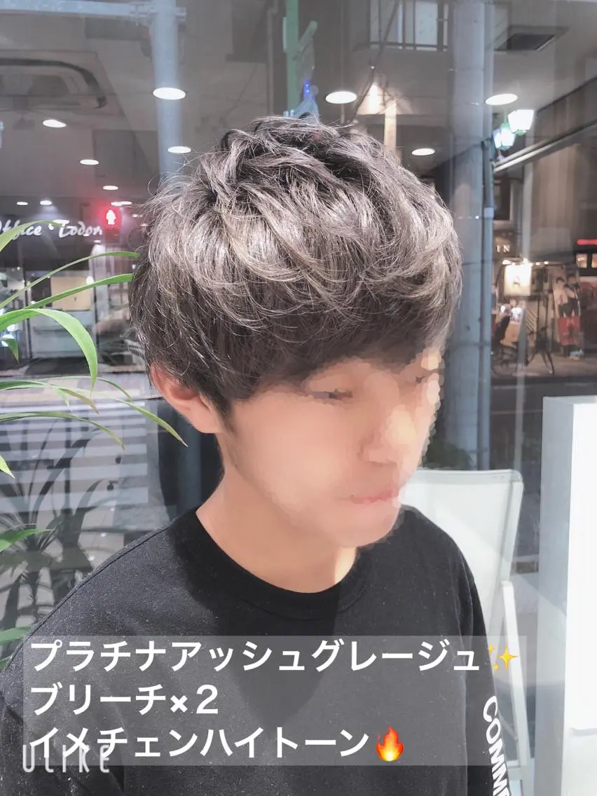 ショート カラー ヘアアレンジ メンズ メンズハイトーン アッシュ アッシュグレー アッシュグレージュ グレージュ メンズパーマ特化/ メッシュ/薫/店長のヘアスタイル