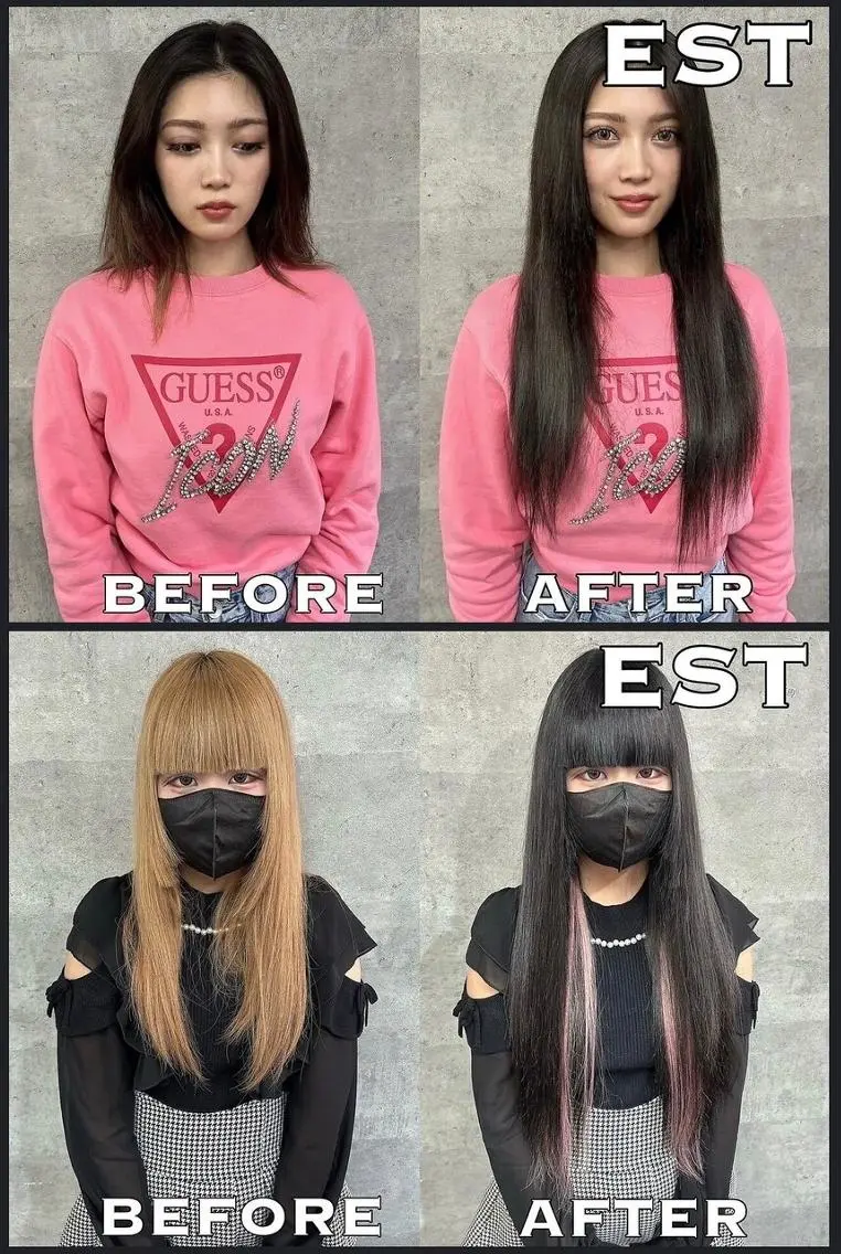 ロング カラー シールエクステ バレイヤージュ ベージュカラー 黒髪 ブリーチ 眉毛専門🎀 Kurumiの眉毛・アイブロウイメージ