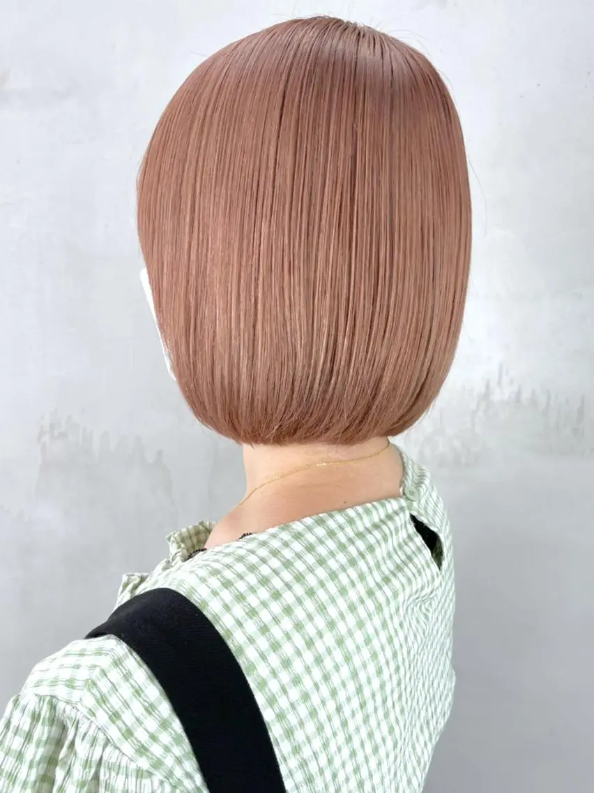 ショート ヘアアレンジ カラー パーマ ベージュカラー オレンジ オレンジベージュ ITbyALBUM 浦和店のヘアスタイル