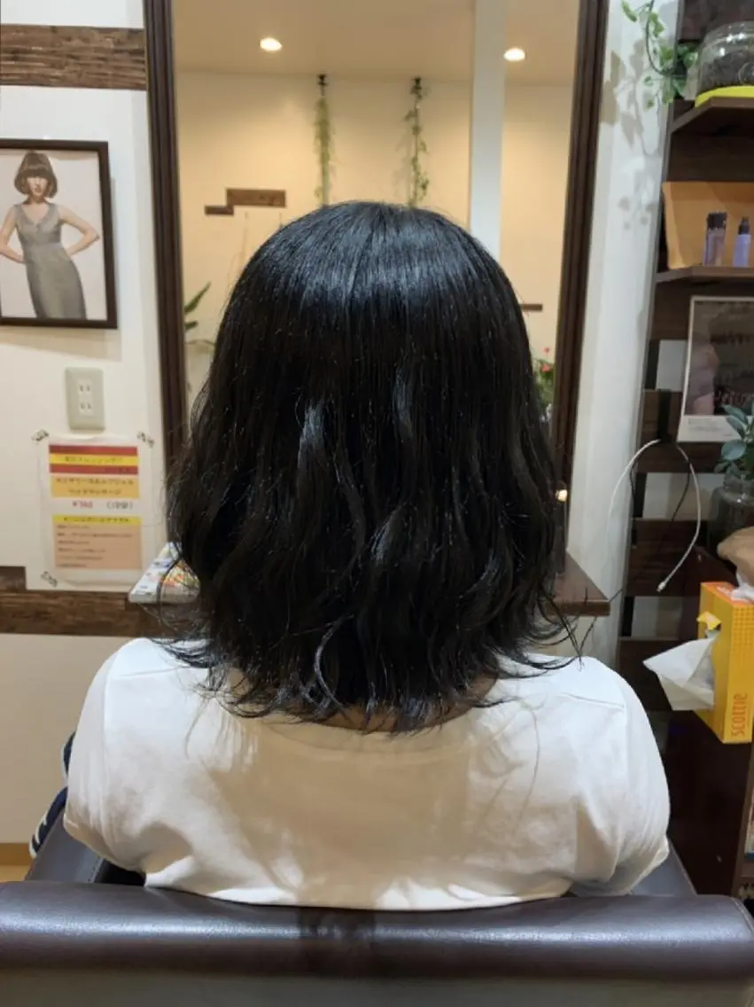 ミディアム カラー ブルーカラー サトウ シューイチのヘアスタイル