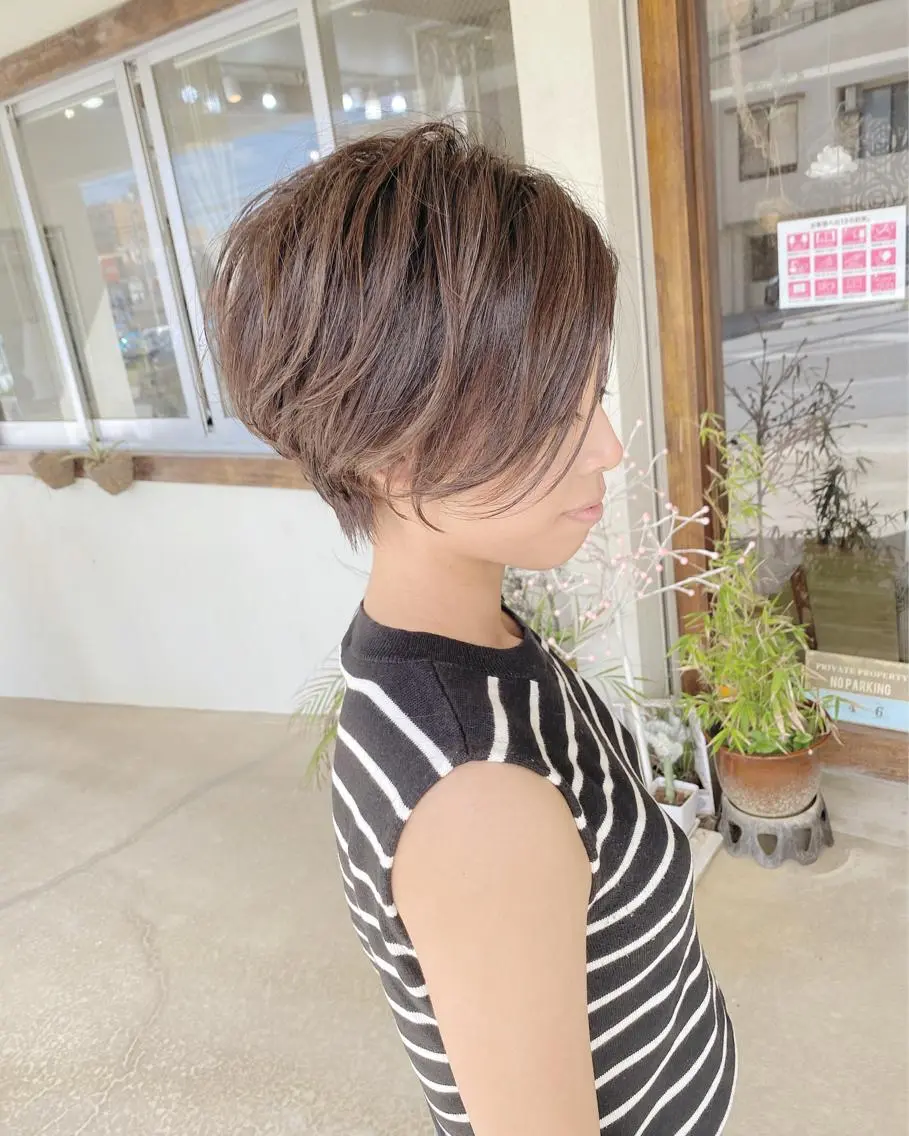 ショート カラー ショートヘア カット ヘアカラー grand juteのヘアスタイル