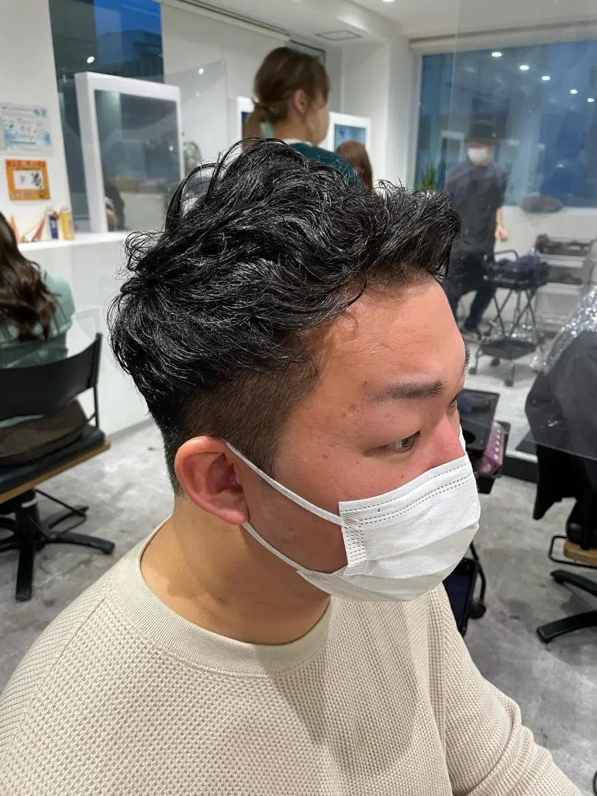ショート メンズ くせ毛 カット 京都美容師 塩のヘアスタイル
