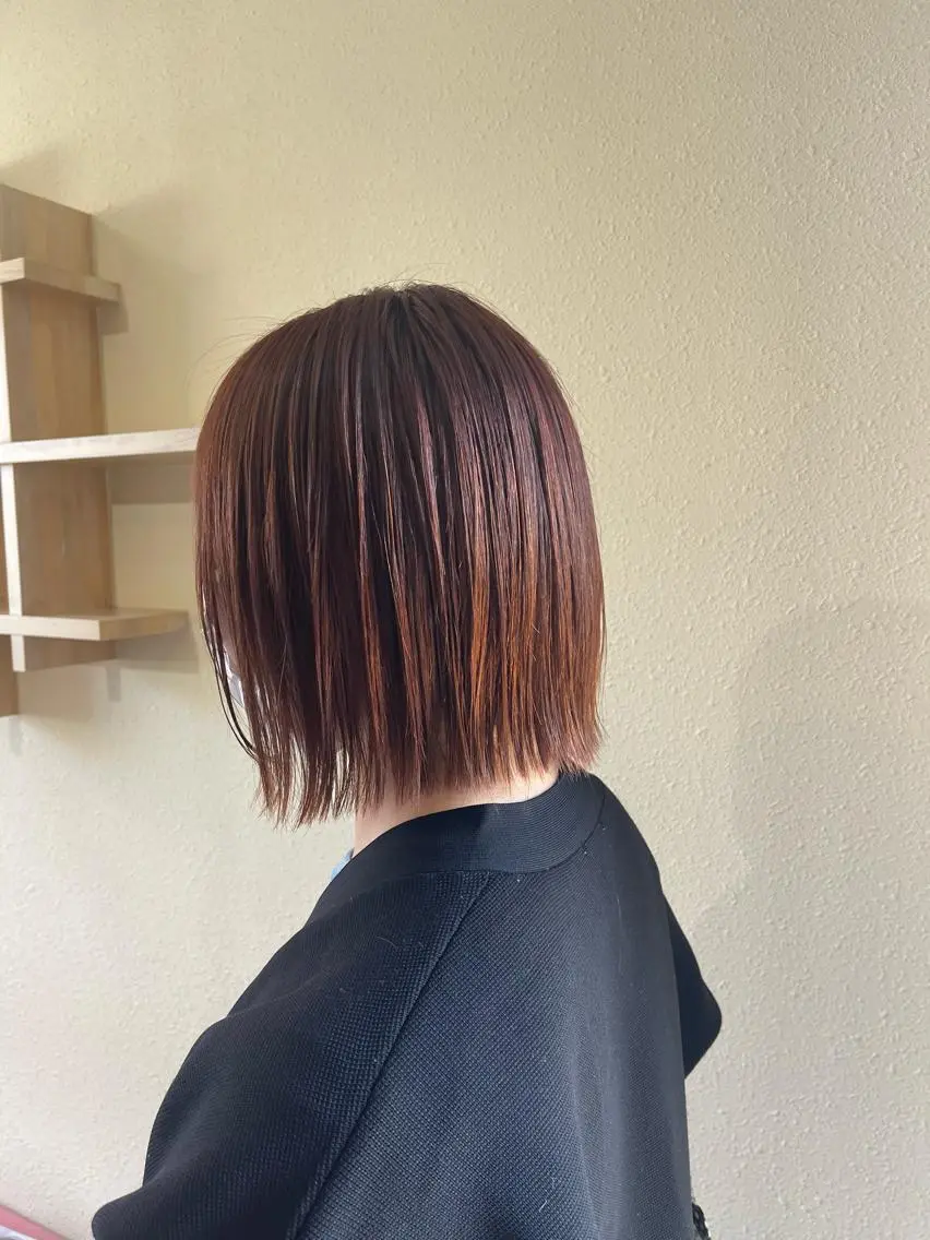 ミディアム カット 縮毛矯正 トリートメント 梶原 真帆のヘアスタイル