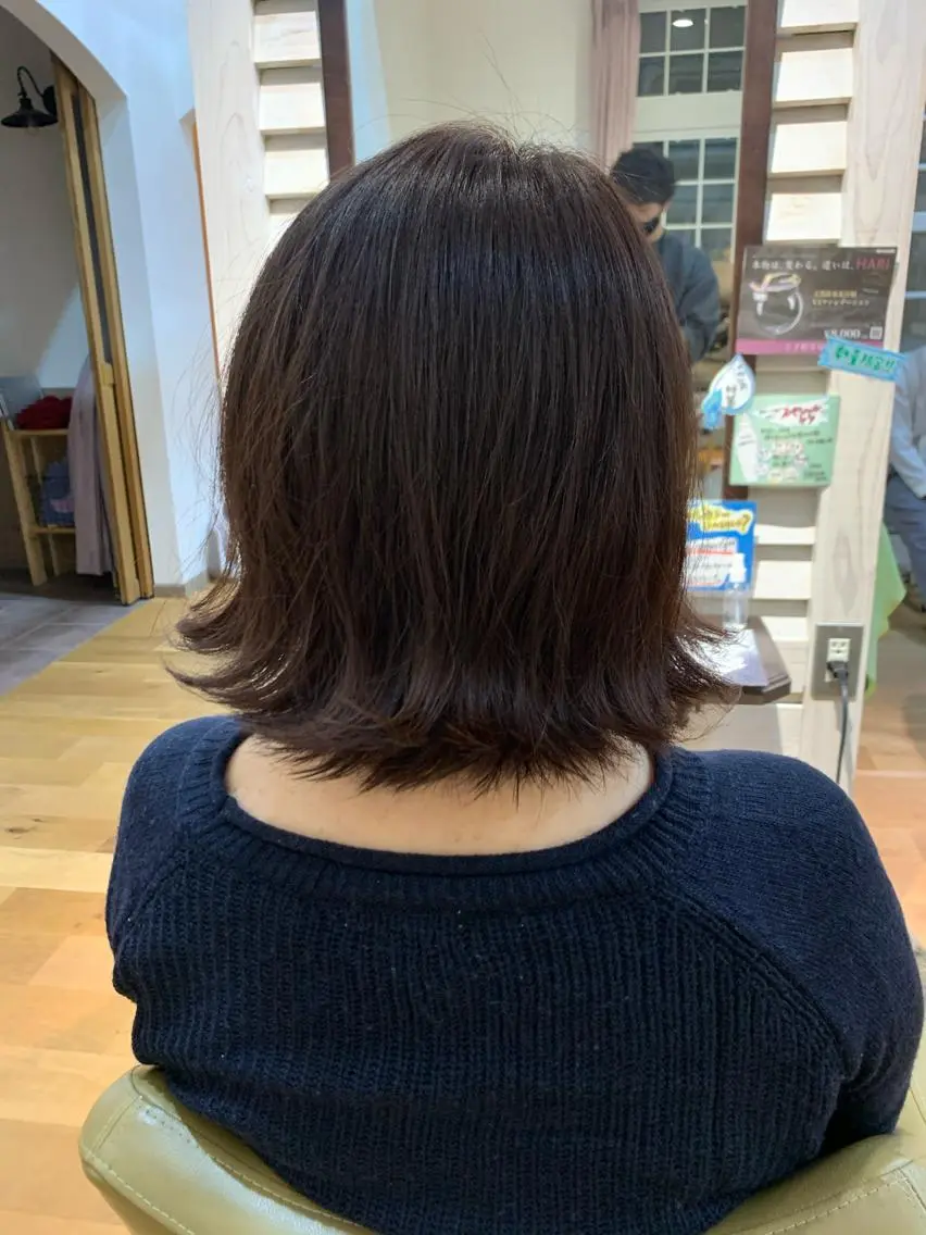 ミディアム パーマ ミディアムパーマ 外ハネヘア デジタルパーマ 吉田 浩太郎のヘアスタイル