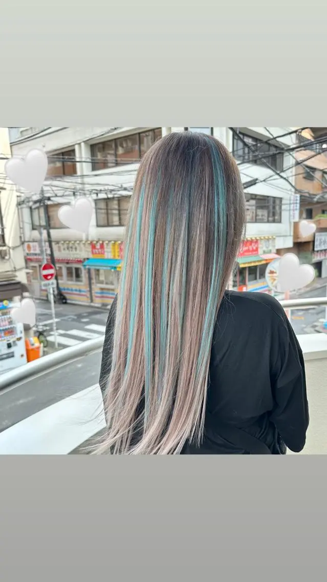 ミディアム カラー ヘアカラー エクステ エクステ指名数 No.1💖ゆい🌈のヘアスタイル
