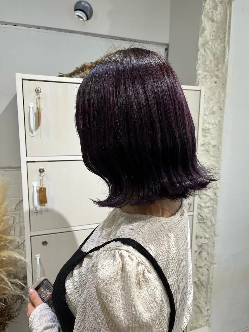 ミディアム カラー ラベンダーカラー ラベンダーピンク ピンクカラー ヘアカラー ハイトーン/髪質改善 ダブルカラー/名古屋のヘアスタイル