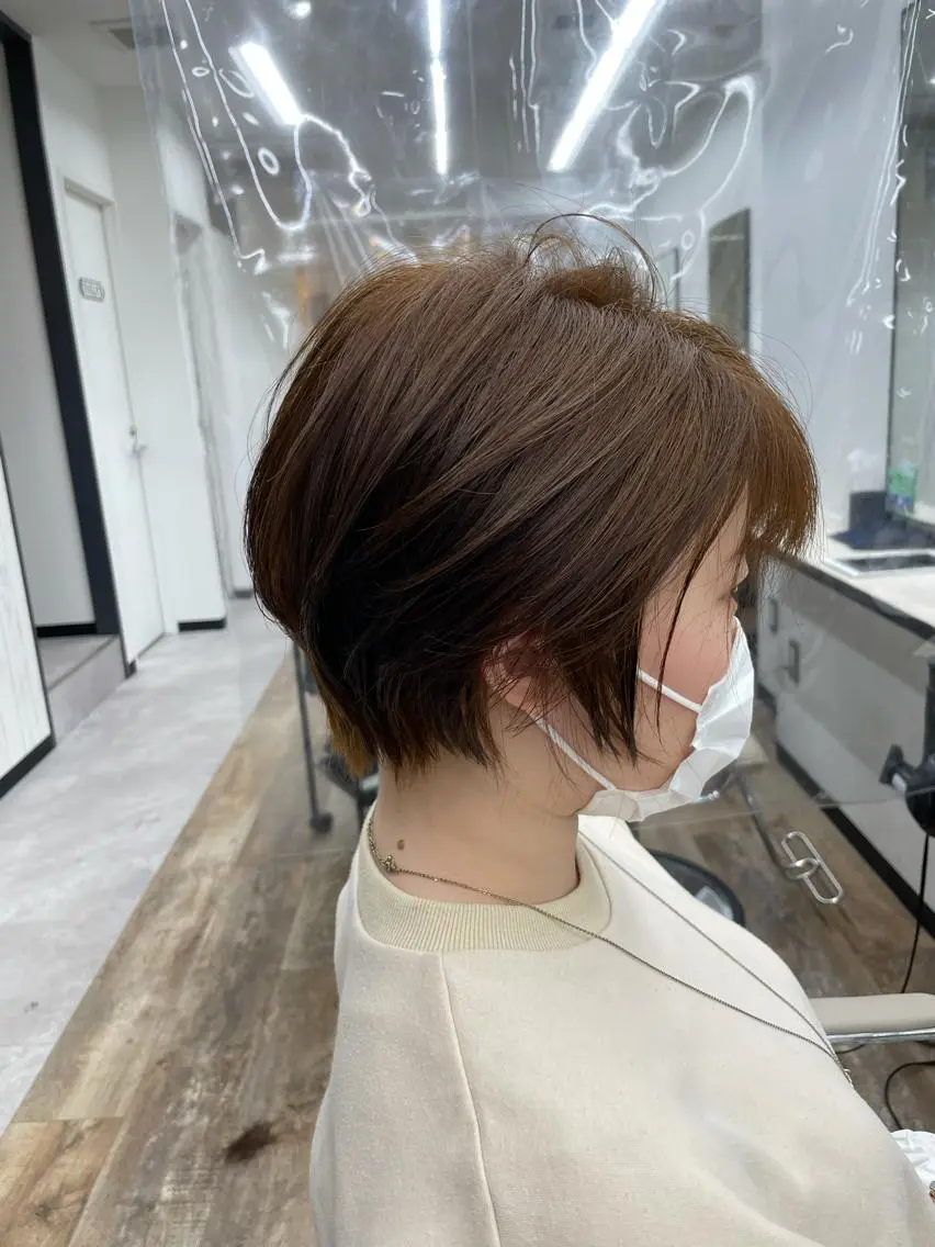ショート カラー アッシュ オレンジ ショートヘア 栄/久屋大通り/韓国 /透明感/横山🩵のヘアスタイル