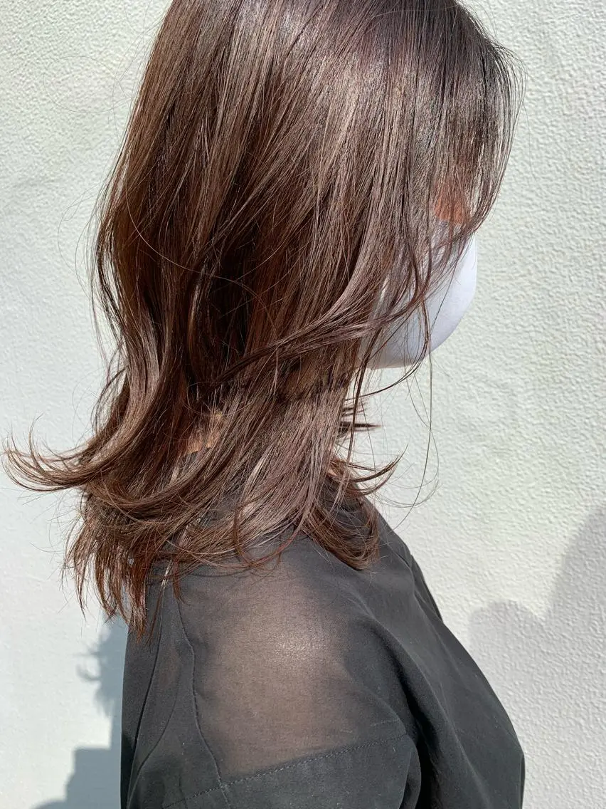 セミロング カット ヘアカラー トリートメント 落合 妙佳のヘアスタイル
