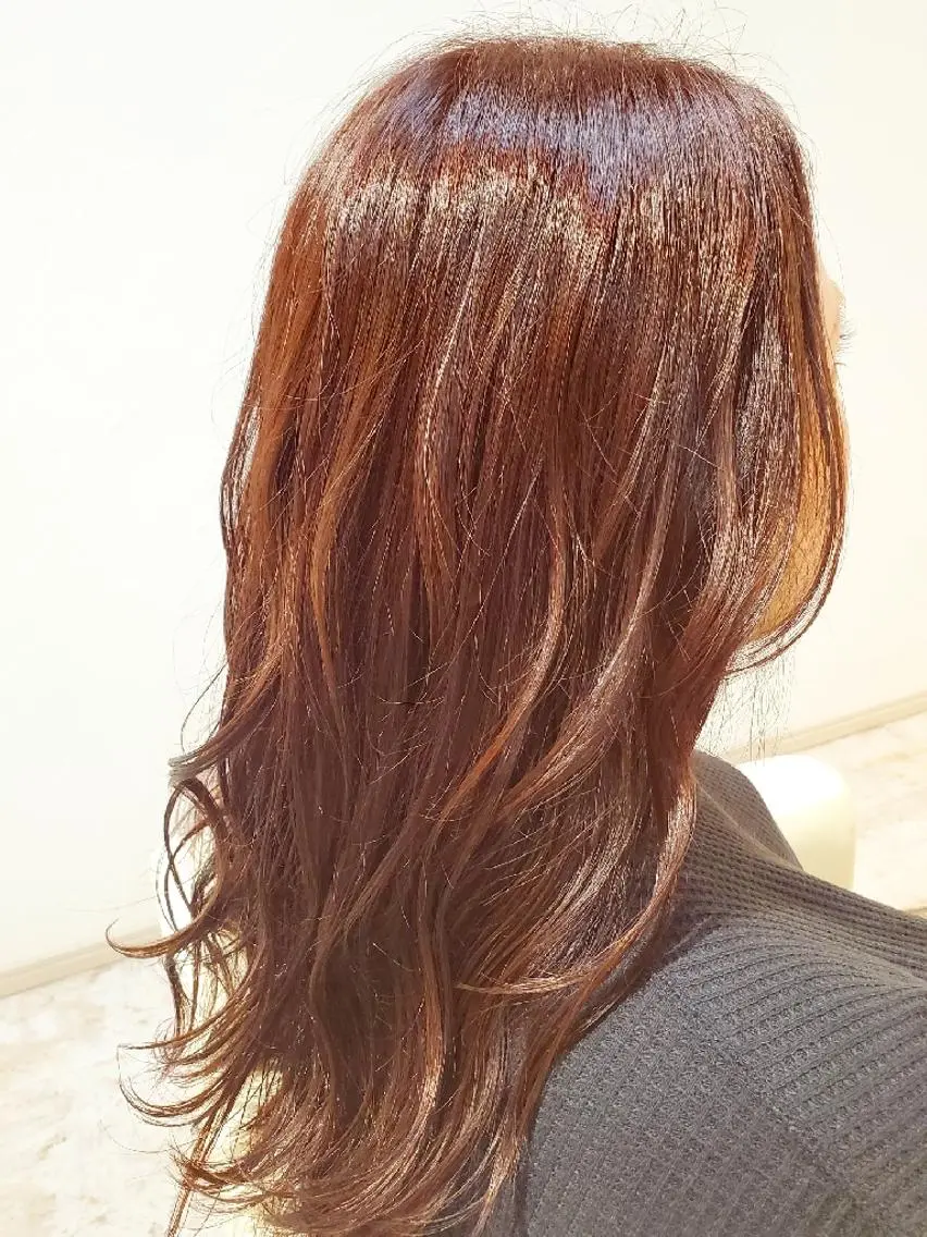 セミロング カラー ブラウンカラー ピンクカラー ピンクブラウン 北九州美容室 🕊️わかな✂︎のヘアスタイル