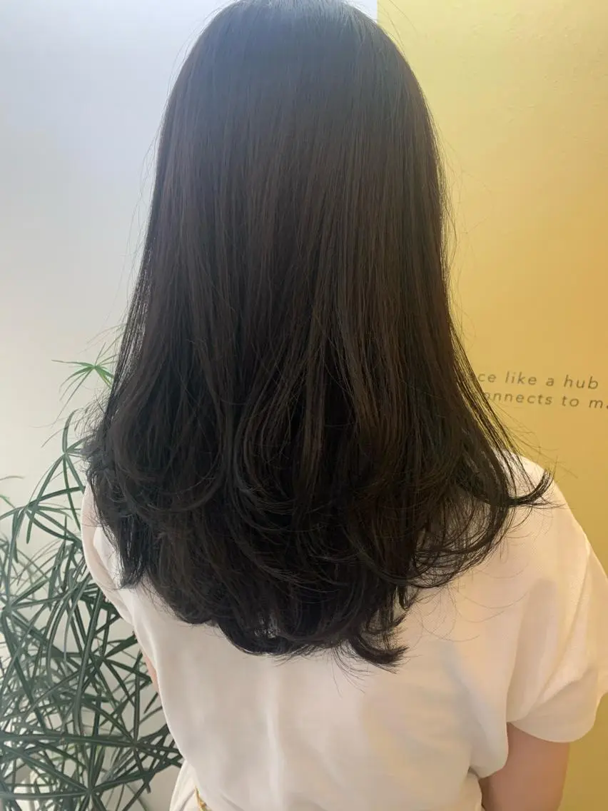 セミロング カラー レイヤーカット hubhair レイヤー/透明感のヘアスタイル