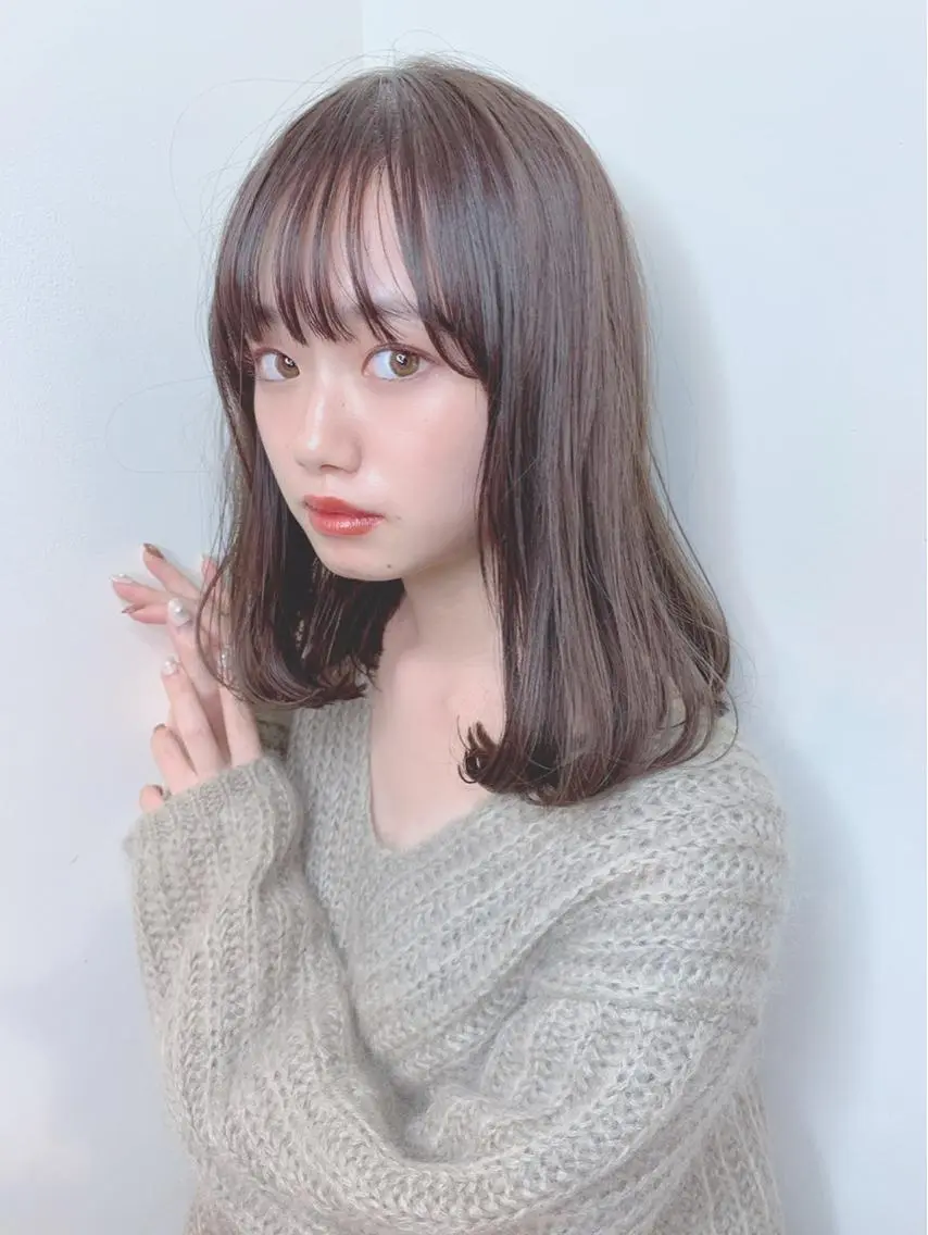 ミディアム カラー パーマ ヘアアレンジ カット ヘアカラー トリートメント 【公式】amble luxe池袋東口🩷のヘアスタイル