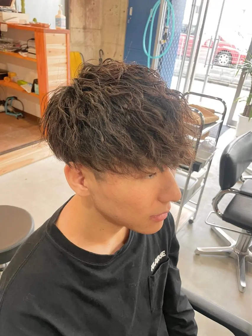 ショート パーマ メンズ カット パーマ タカハシ ナナコのヘアスタイル