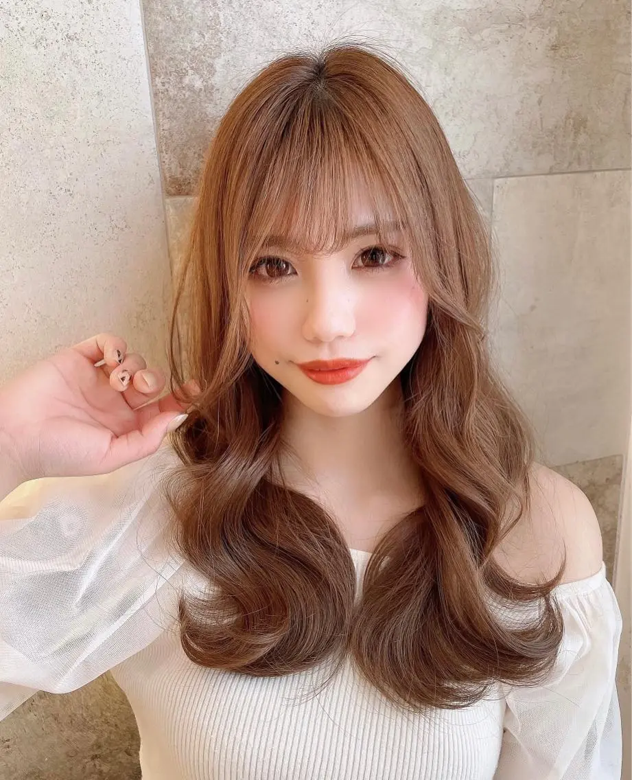 ロング 似合わせカット 木屋元一/縮毛矯正 /前髪/レイヤーのヘアスタイル