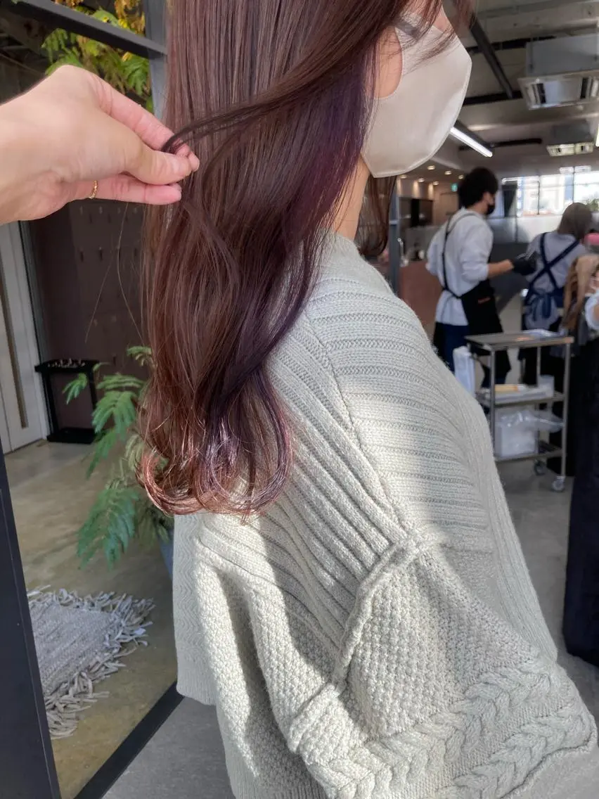 セミロング カラー インナーカラー カット ヘアカラー 小木曽智美 /ボブ/ショートのヘアスタイル