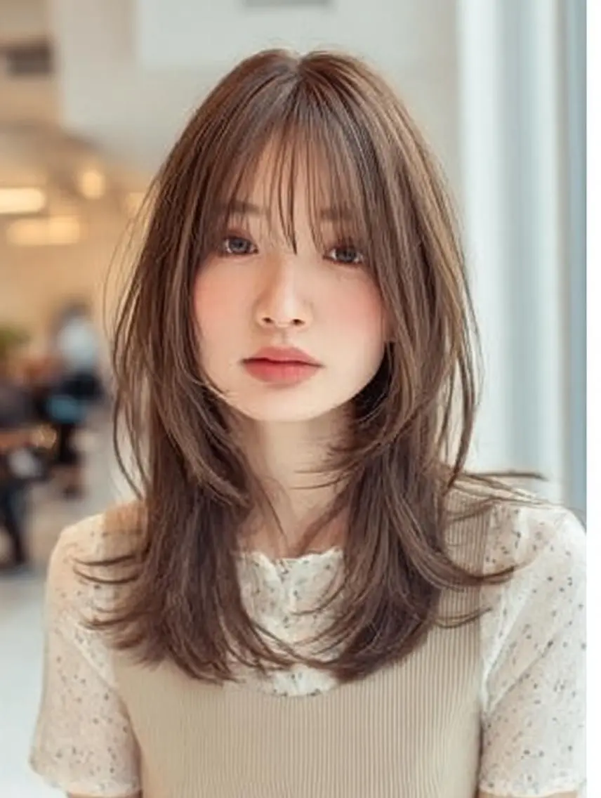 セミロング ハッシュカット 髪質改善 レイヤーカット 縮毛矯正 トリートメント カット ヘアカラー トリートメント 生艶髪&レイヤー🔔 渋谷お薦めNo.1✨のヘアスタイル