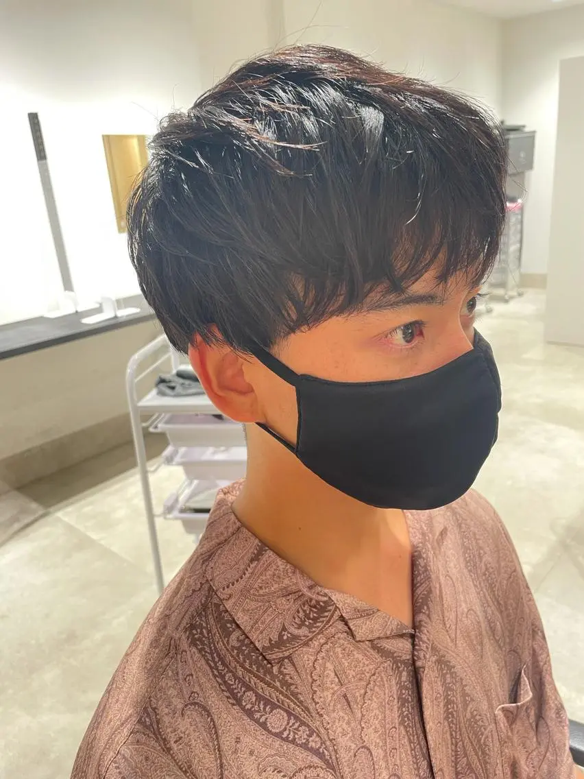 ショート カラー パーマ ヘアアレンジ メンズ パーソナルカラー合わ せたカラー🤍なつみのヘアスタイル