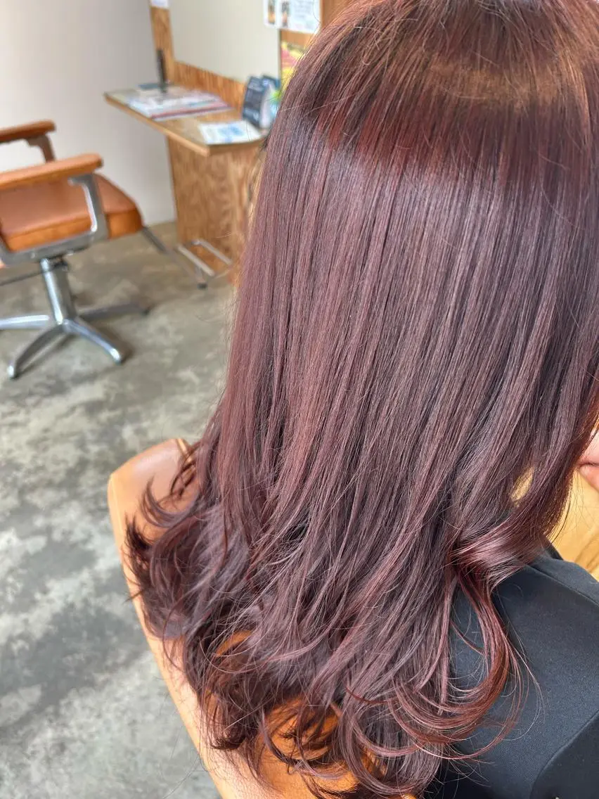 ロング カラー ピンクカラー ヘアカラー 鏡原 実和のヘアスタイル