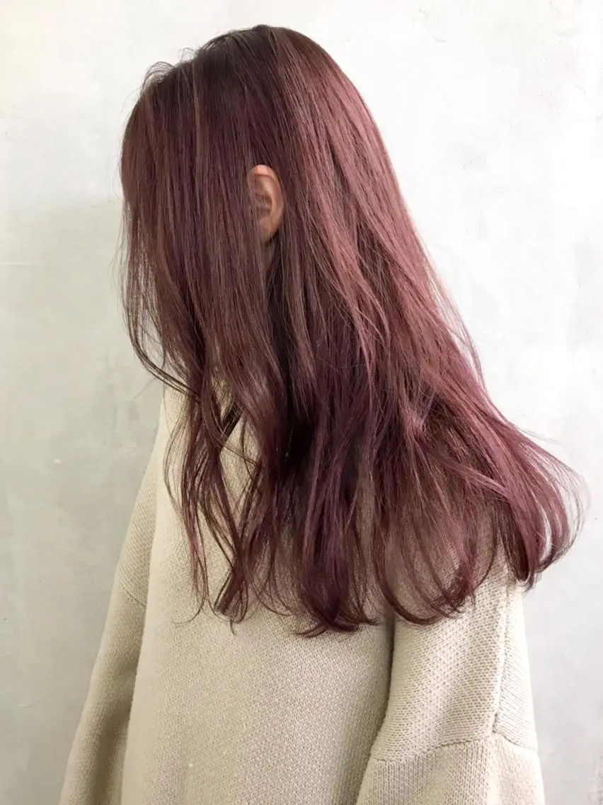 ロング カラー ヘアアレンジ パーマ レッドカラー ITbyALBUM 中野店のヘアスタイル
