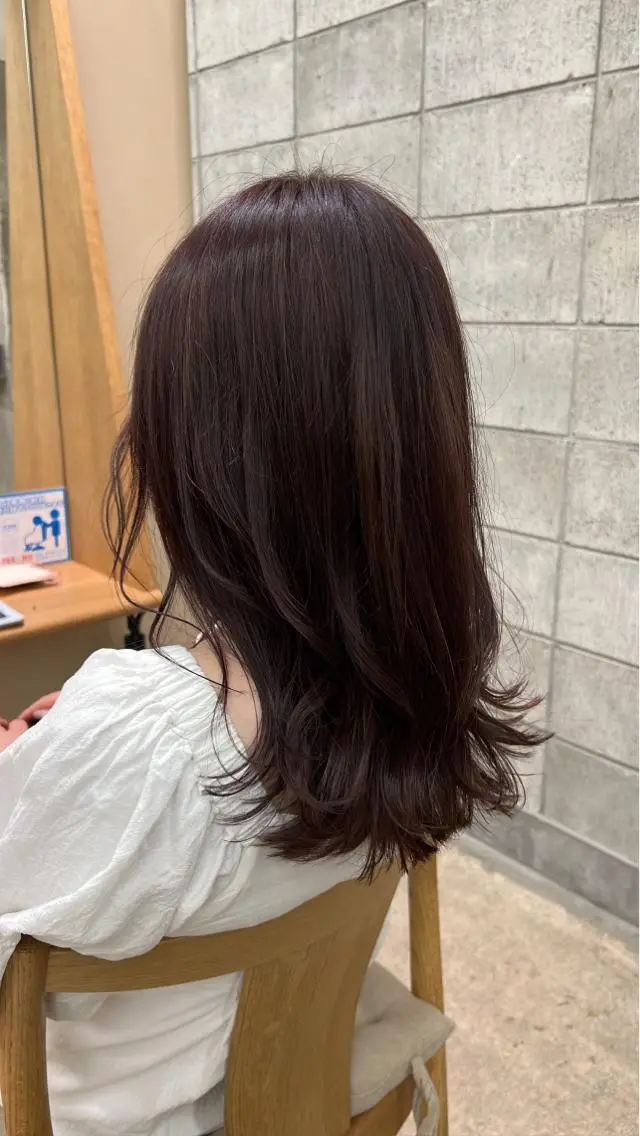 セミロング カラー ブラウンカラー ラベンダーカラー ラベンダーブラウン カット パーマ kento レイヤーカットのヘアスタイル