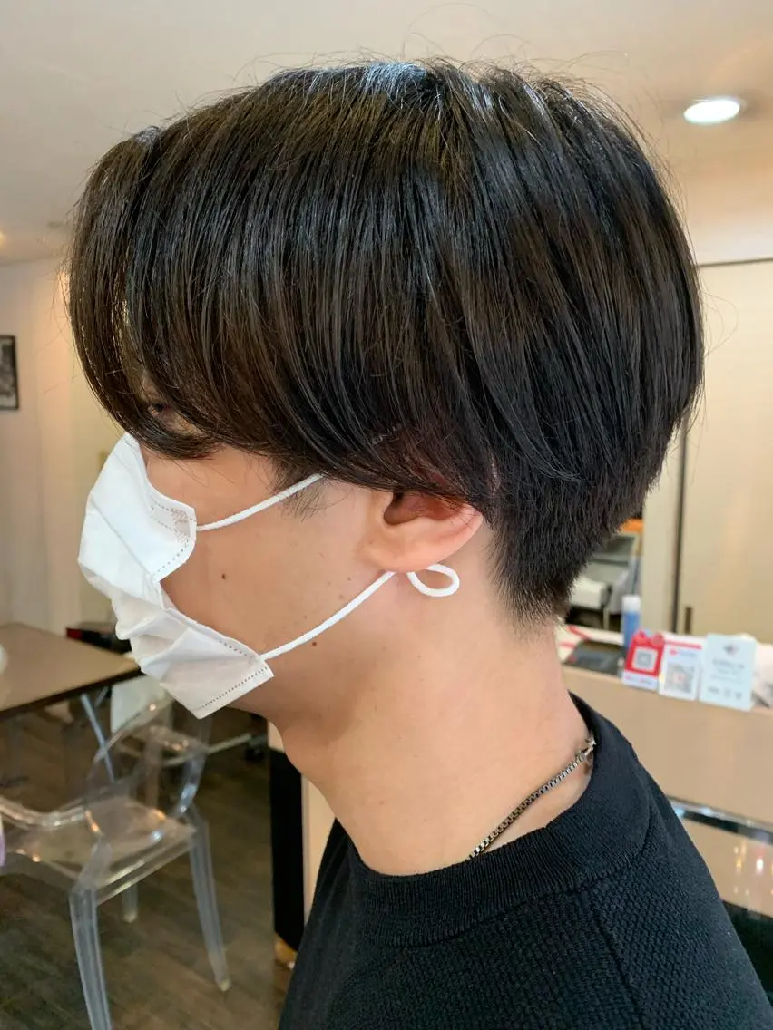ショート カラー ヘアアレンジ メンズ マッシュ ショートヘア カット 西尾 太郎のヘアスタイル