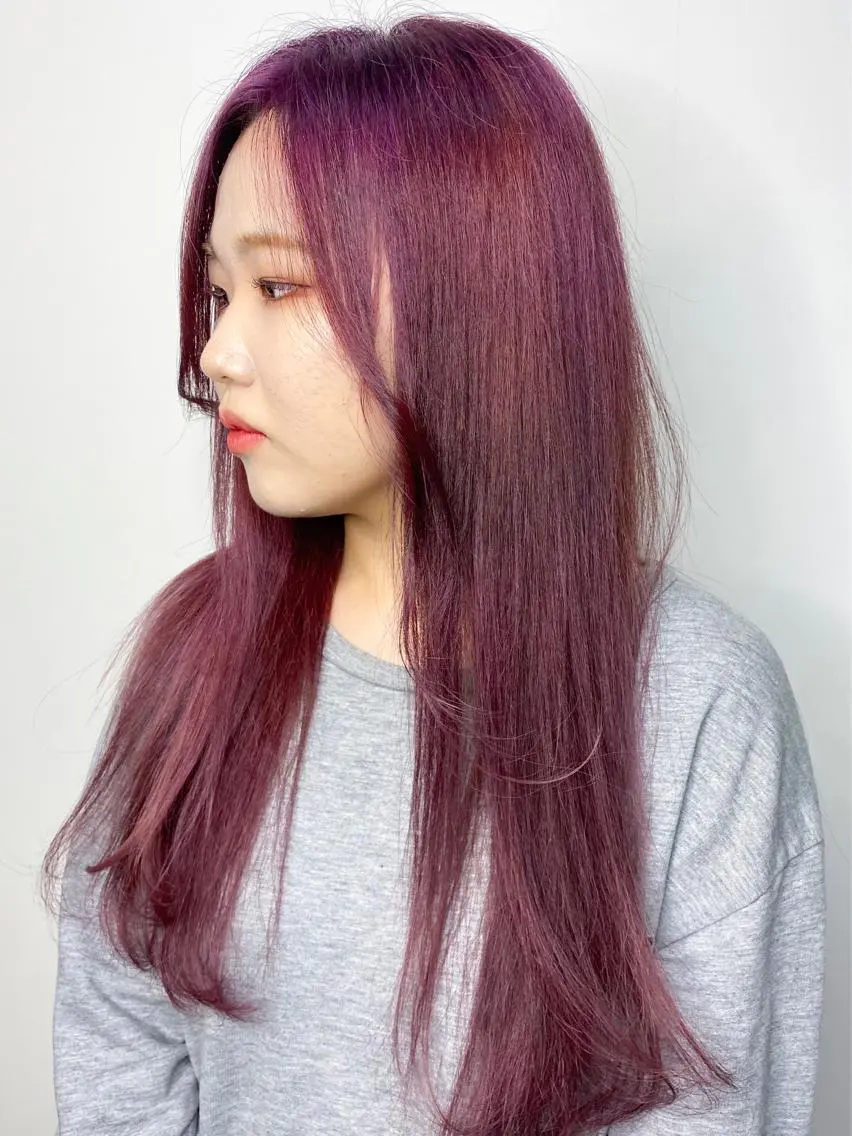 ロング カラー カシス パープルカラー 🧡色落ちまで2度 楽しめる🧡ヨシキのヘアスタイル