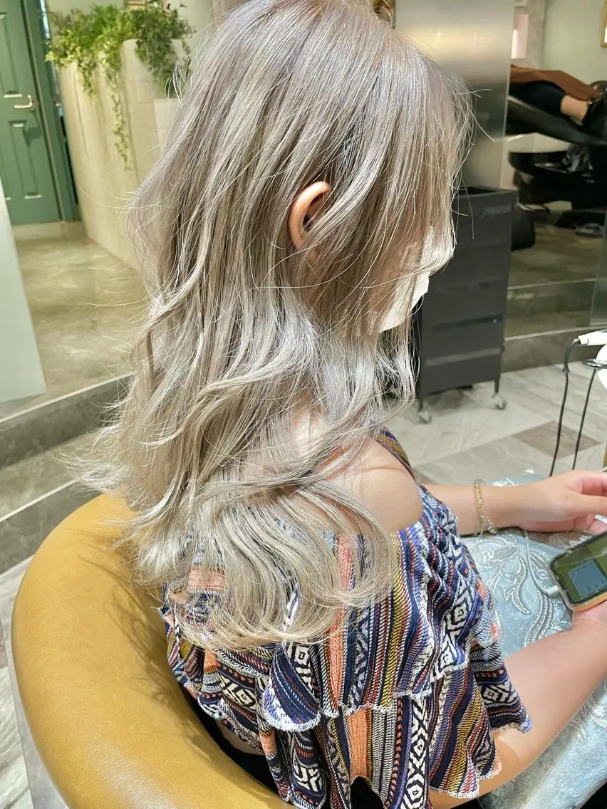 セミロング カラー ブリーチなし 透明感カラー/艶髪のヘアスタイル