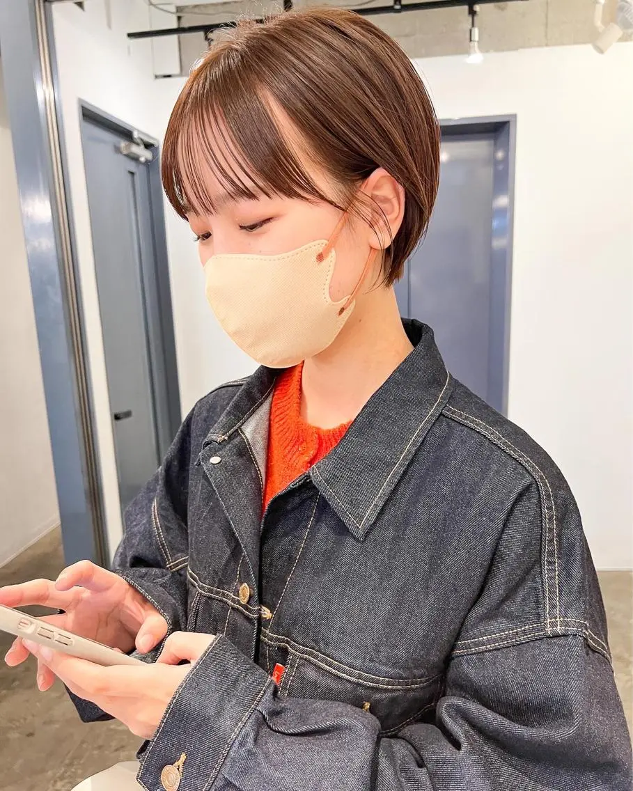ショート カラー 顔周りカット ショートヘア アンニュイレイヤー/ 火ノ見🪡のヘアスタイル