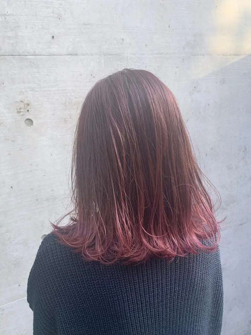ミディアム カラー グラデーションカラー 色落ちまでキレイに！ ！女性サロンのヘアスタイル