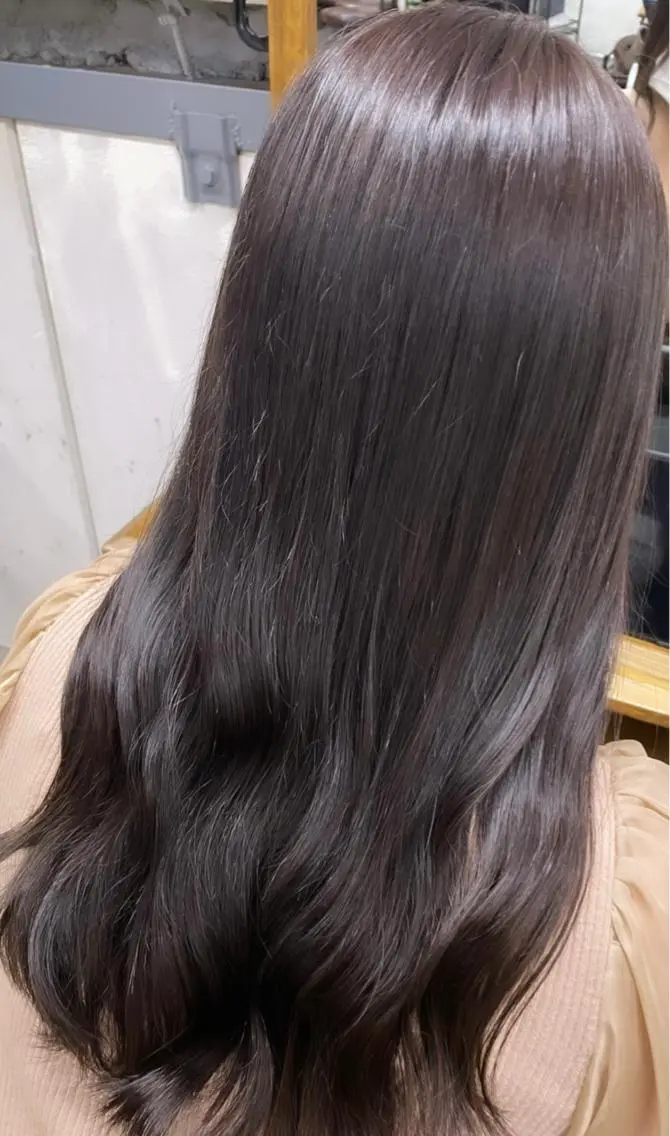 ロング カラー グレージュ ラベンダーカラー ラベンダーグレージュ ラベンダーグレー トリートメント ゆるふわガーリーst yle🩰yuukaのヘアスタイル