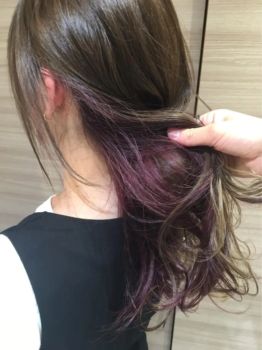 ロング カラー ヘアアレンジ 白髪ぼかしハイライト 茗荷谷駅徒歩2分のヘアスタイル