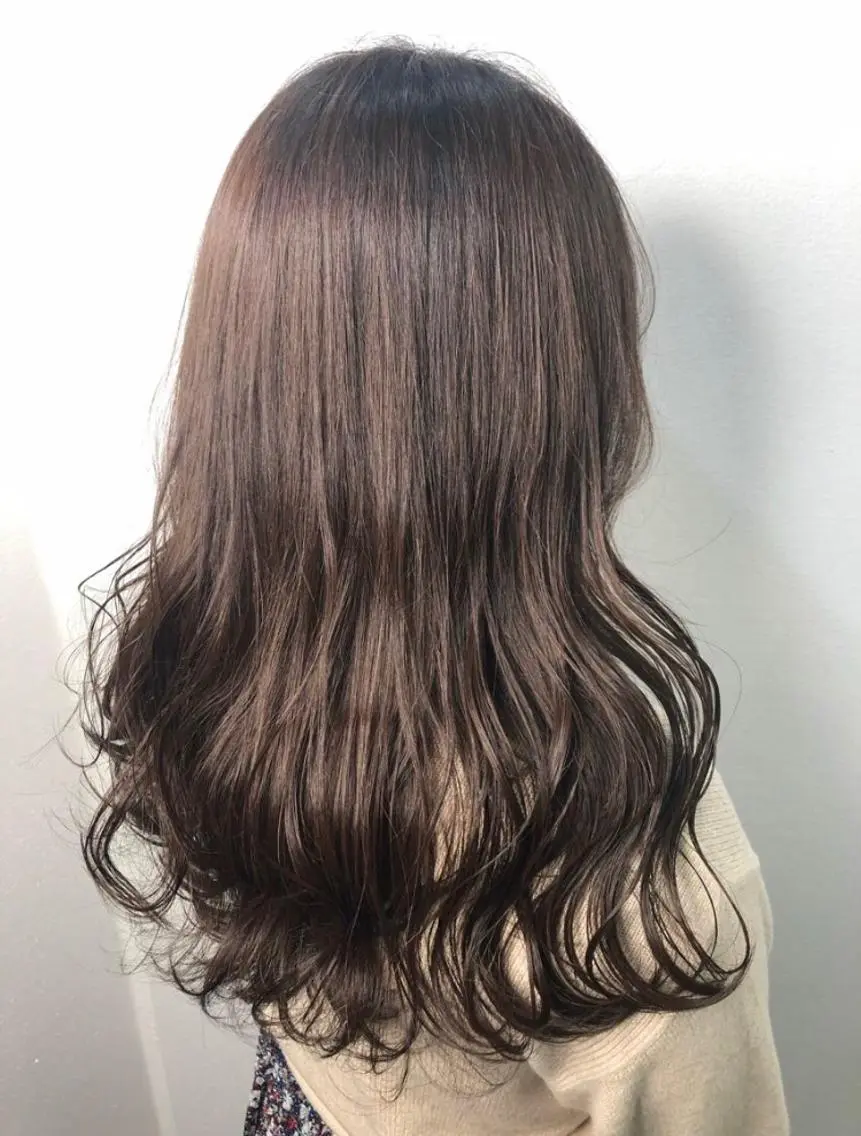 ロング カラー ブリーチ ブラウンカラー 透明感カラー ブリーチなしカラー Kimura Miyukiのマツエク・マツパデザイン