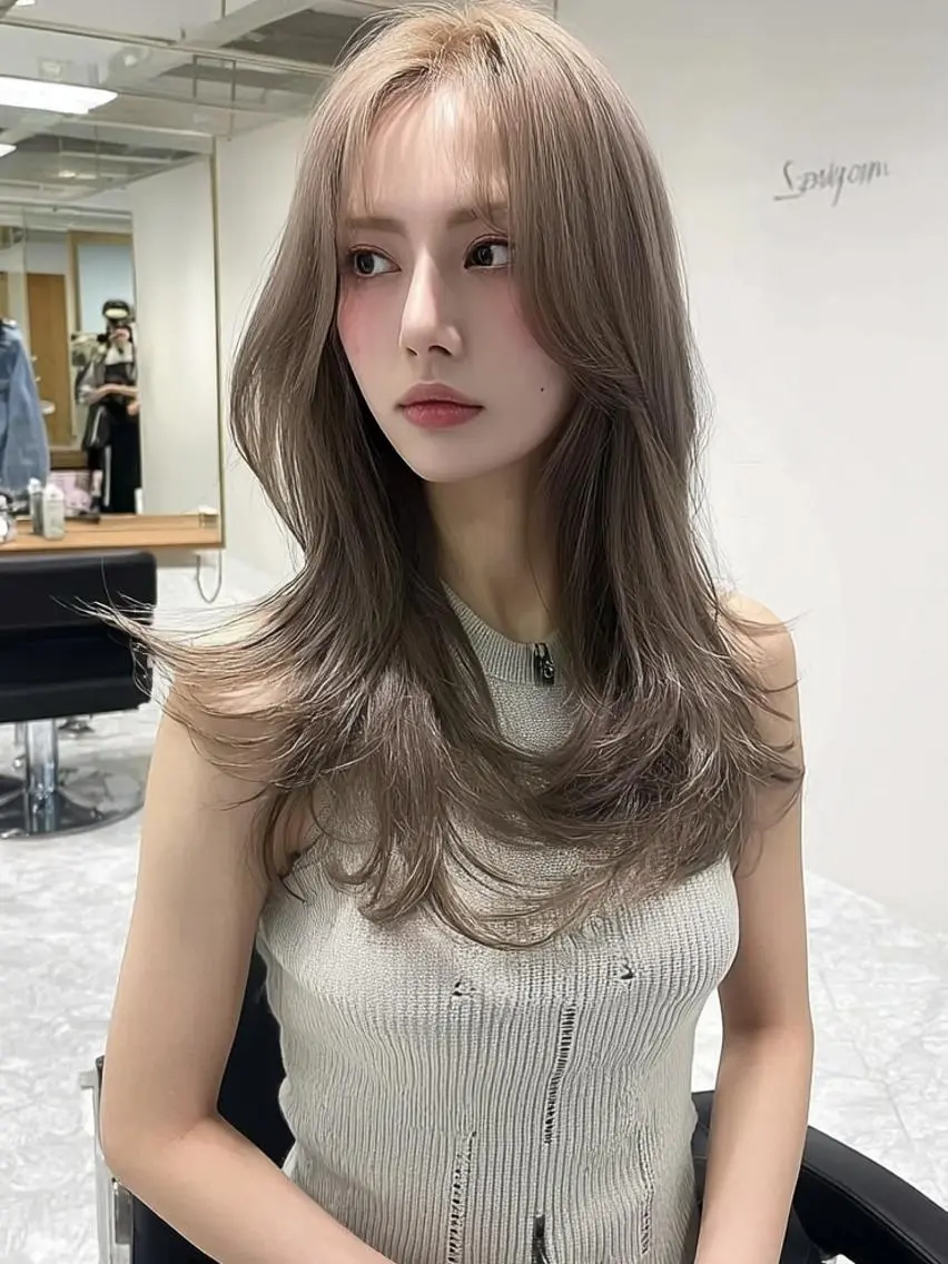 ロング 髪質改善 縮毛矯正 トリートメント 酸熱トリートメント カット ヘアカラー 髪質改善/艶カラー /透明感/石田桃子のヘアスタイル