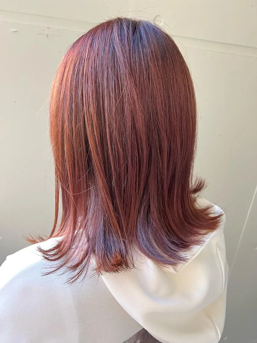 セミロング カラー 吉田 淳則のヘアスタイル
