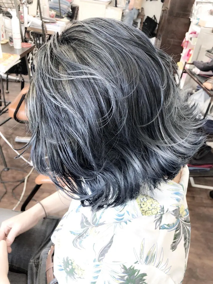 カラー アッシュ ブルーカラー ブルーグレー ブルーグレージュ グレージュ ヘアカラー トリートメント ヘッドスパ グレージュ/髪質改善 Yamato.hのヘアスタイル