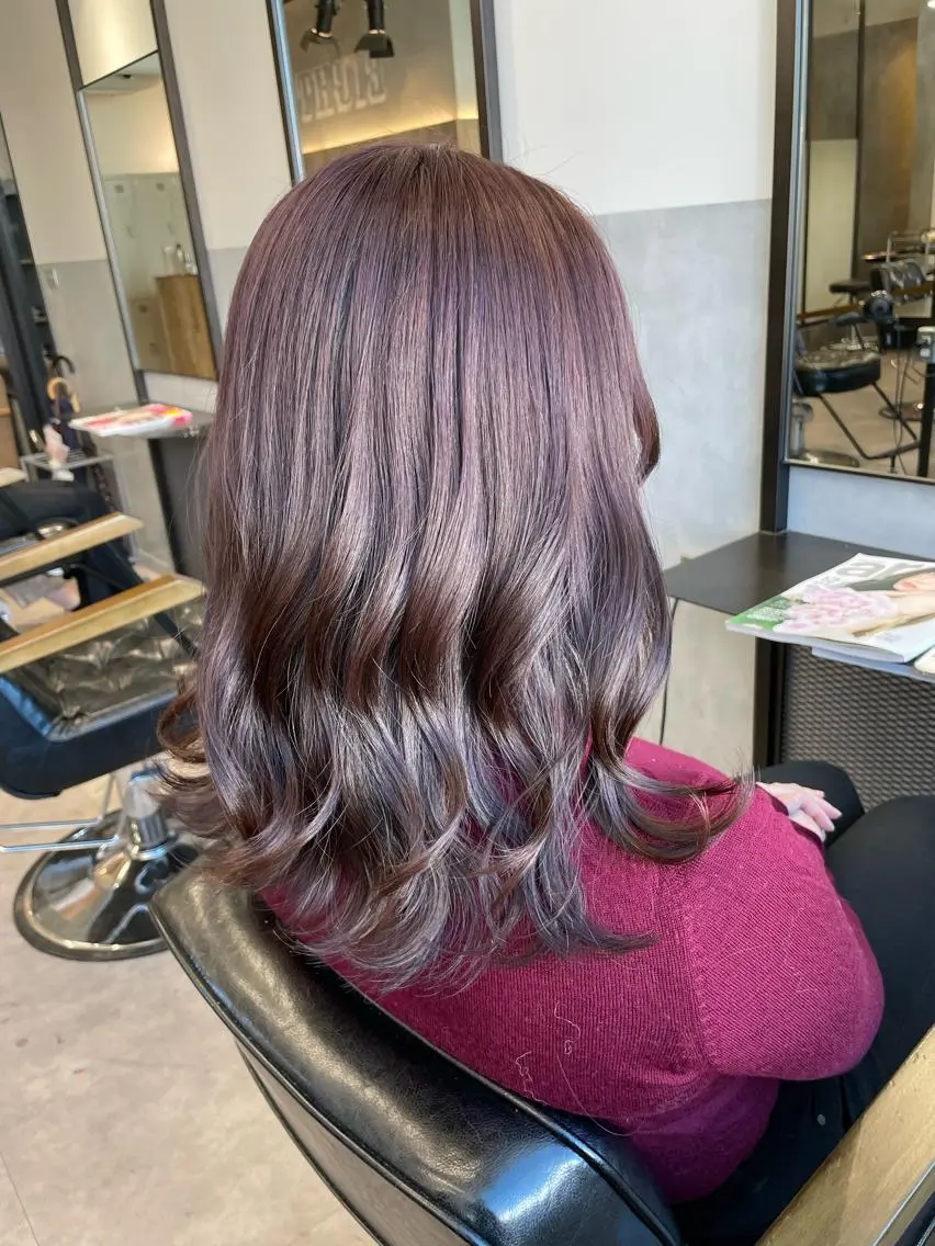 ミディアム パープルカラー ツノダ ルカのヘアスタイル
