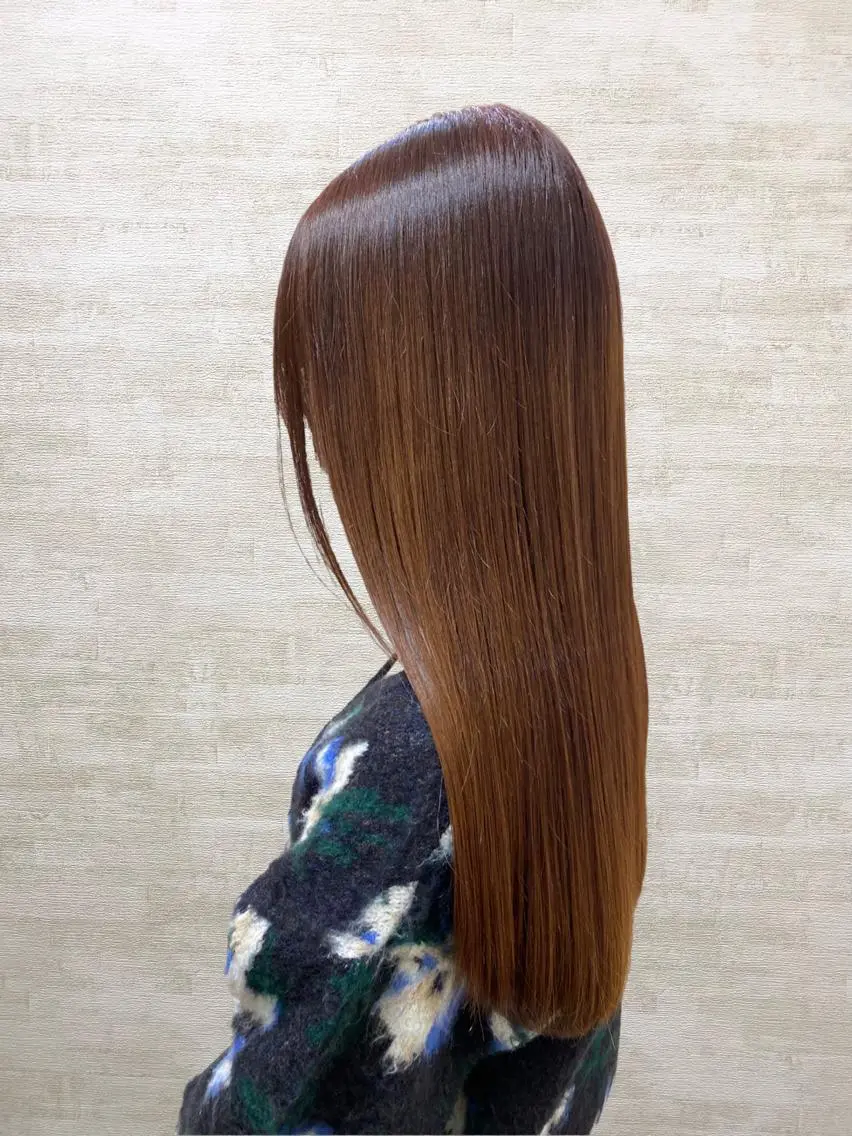 ロング ヘアカラー トリートメント 髪質改善&ヘアケア 永山若奈のヘアスタイル
