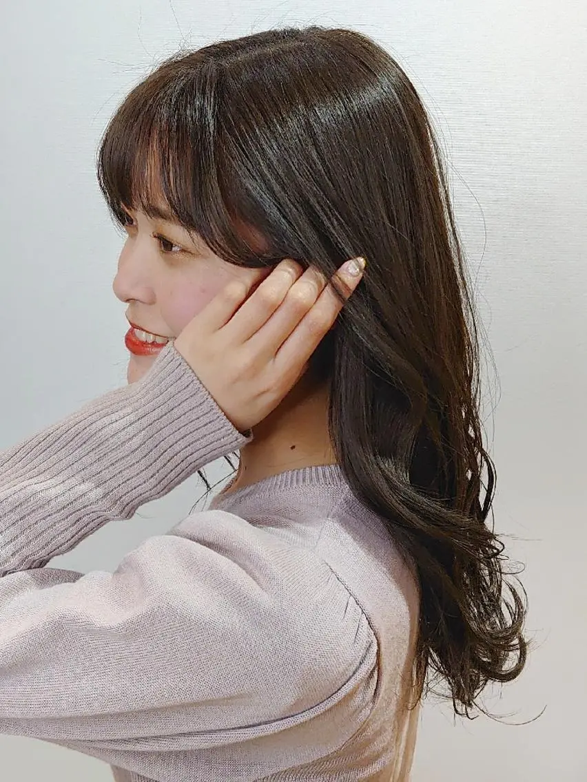 セミロング カラー ヘアカラー ✨ブリーチなし透明感 カラー✨ゆりかのヘアスタイル
