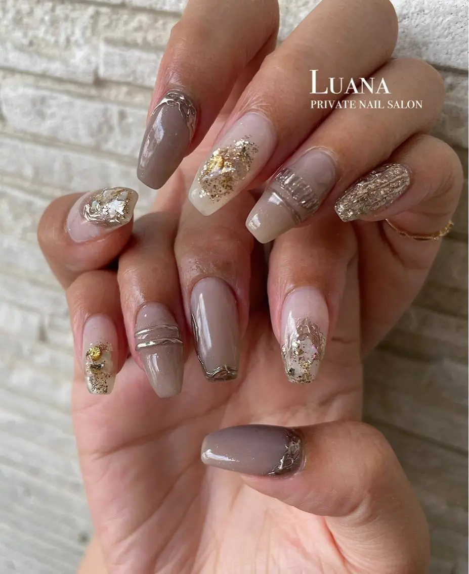 ミディアム カラー ネイル アートネイル ハンドネイル nail salon neigeのネイルデザイン