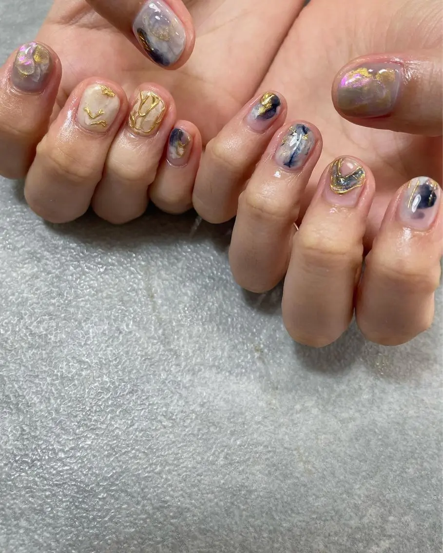 ネイル クリアネイル ハンドネイル フットネイル kiii.__ ✴︎*のネイルデザイン