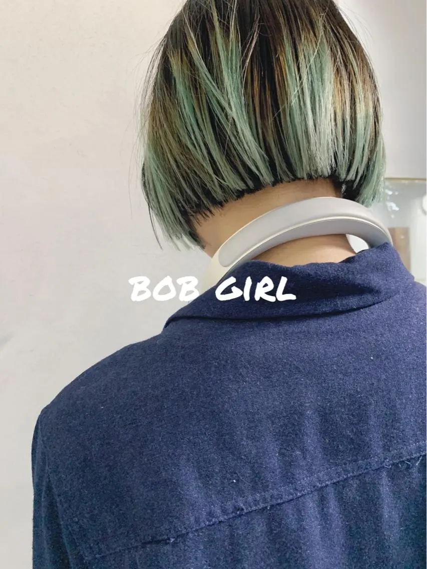 カラー ボブパーマコテ巻き風 パーマNo1深江秀平のヘアスタイル