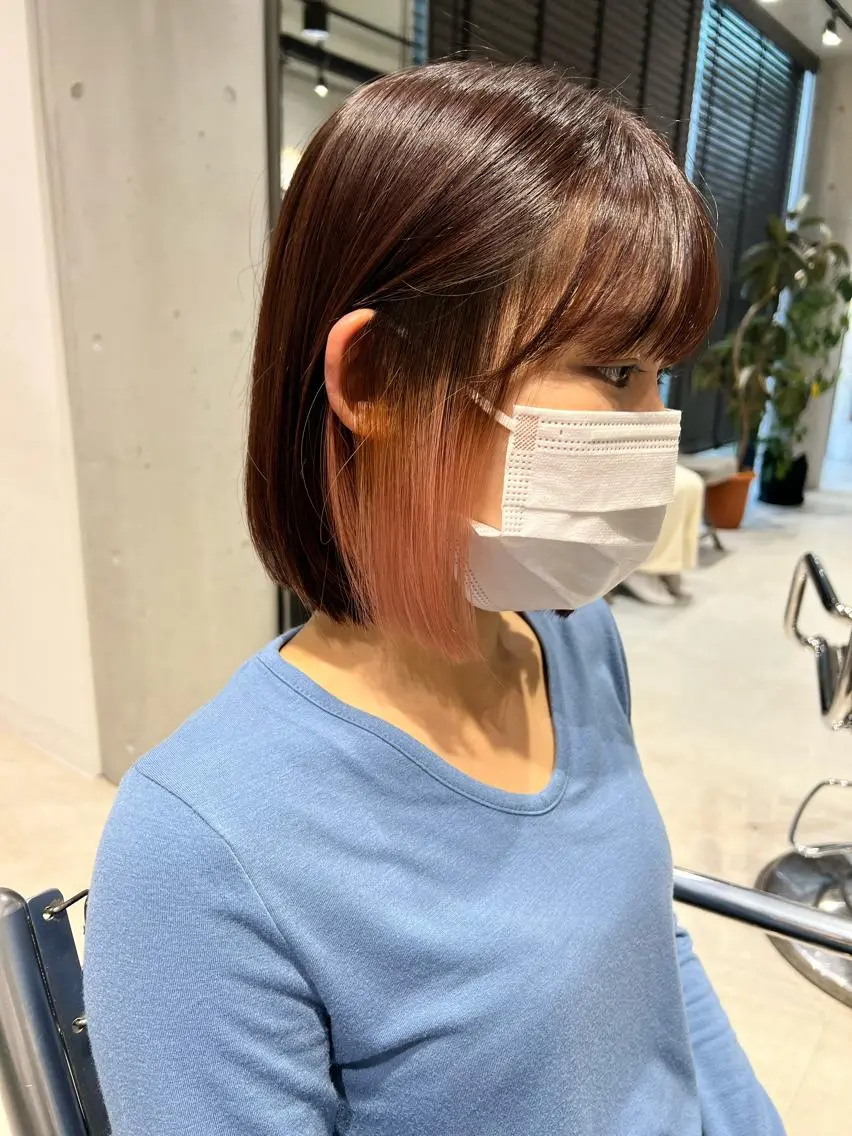 ショート カラー ヘアカラー トリートメント 赤みゼロ/透明感 カラー🌿KANTAのヘアスタイル