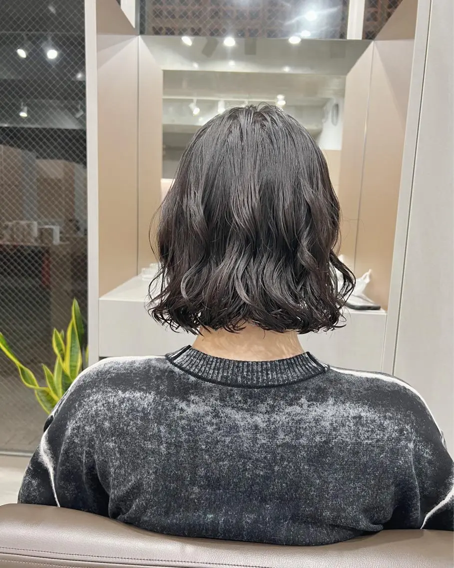 パーマ カット パーマ トリートメント ボブパーマコテ巻き風 パーマNo1深江秀平のヘアスタイル